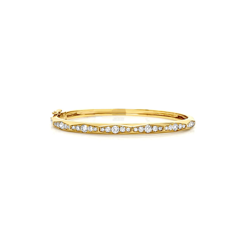 The Geoma Bangle in Yellow Gold & Diamonds