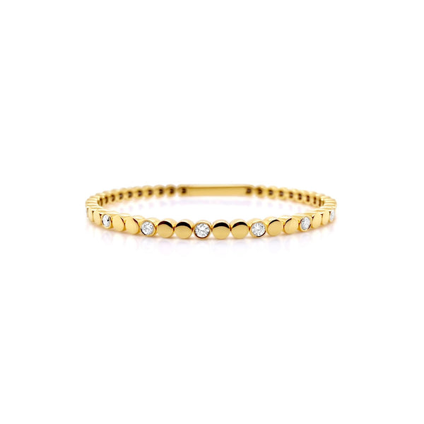 Beaded Gold & Diamond Flex Bangle