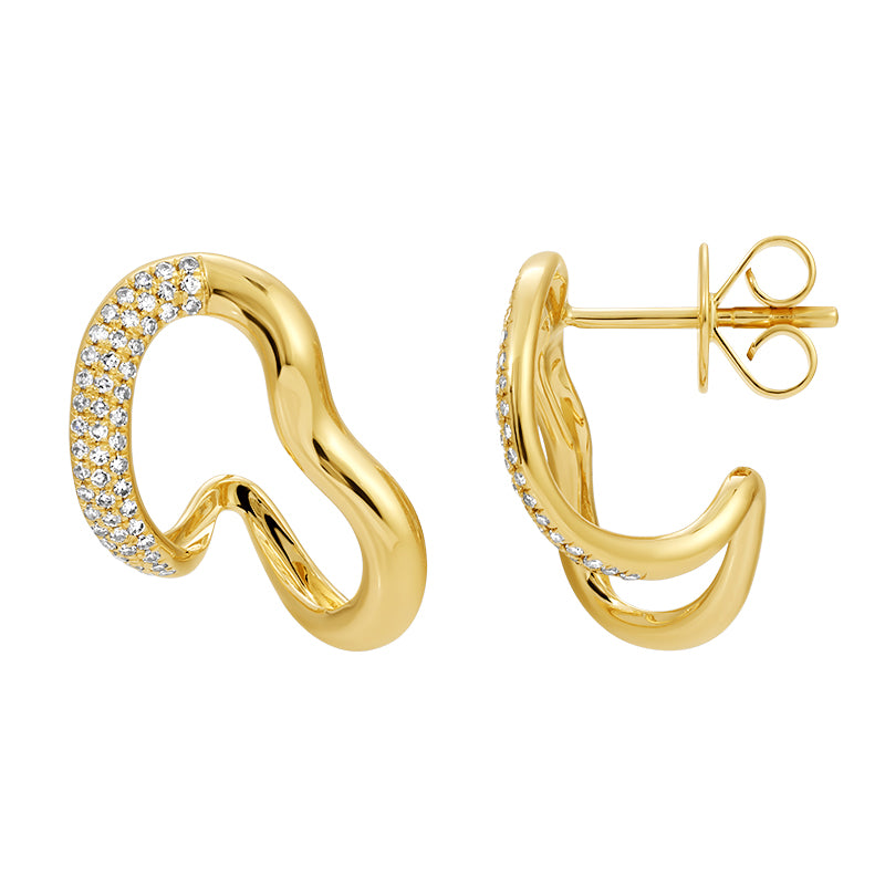 Melting Gold & Diamond Earrings