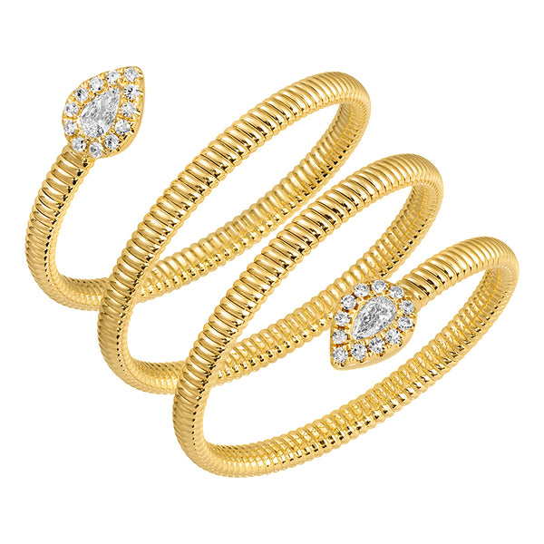 Drop Spiral Gold Ring