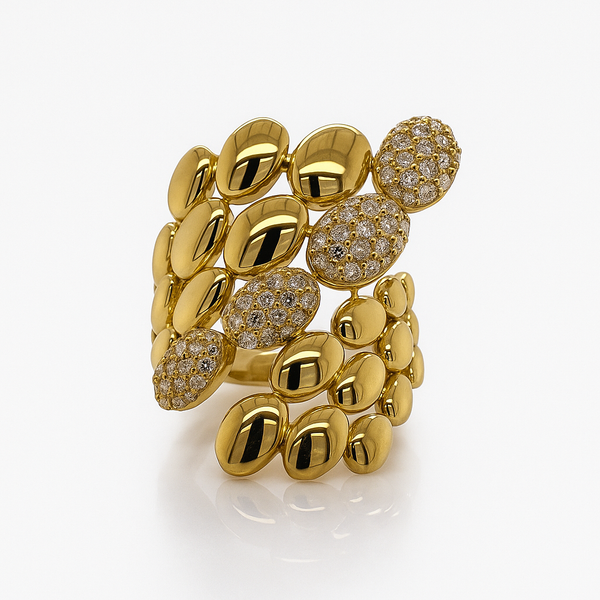 Mosaic Diamond Yellow Gold Ring ✨ - Brilat