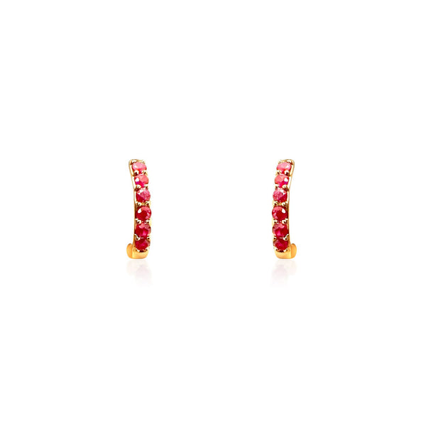 girls ruby Huggie earrings - Brilat