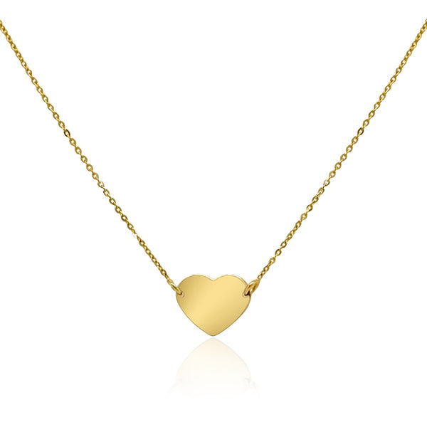 Gold heart engraveable pendant