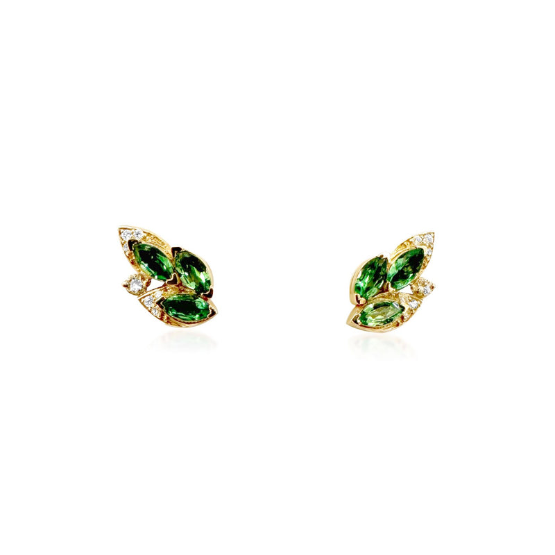 Emerald Leaf Earrings - Brilat