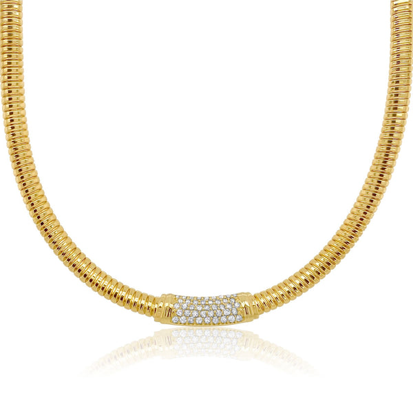 Tubogas diamond center necklace