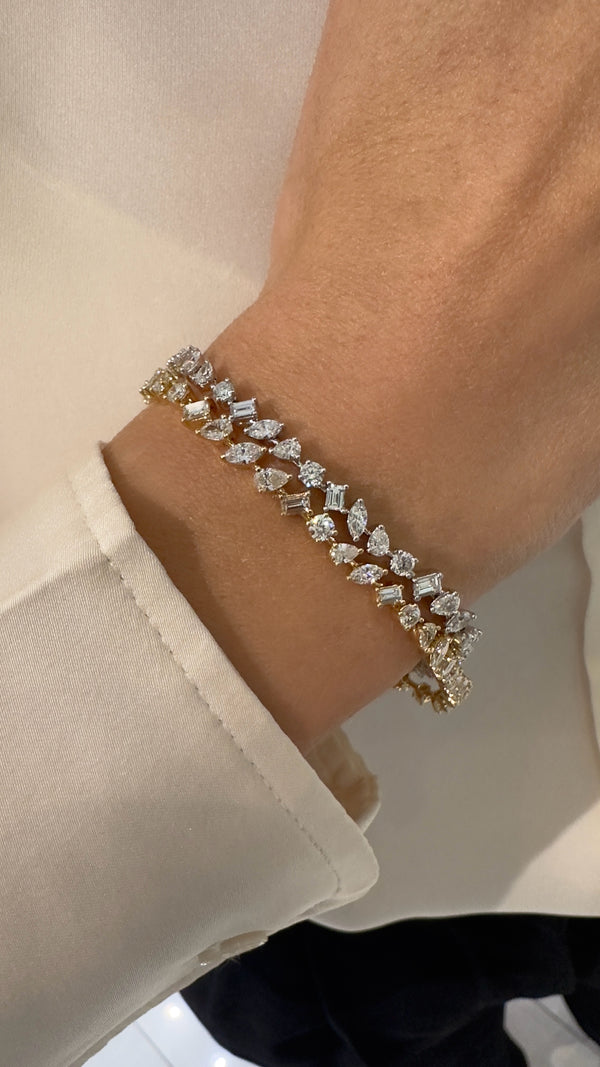 Yellow Gold Diamond Multishaped Bracelet