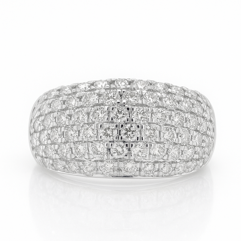 Pavé Dot White Gold Ring - Brilat