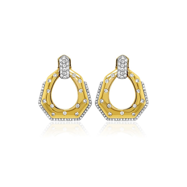 Gold & Diamond Cocktail Earrings - Brilat