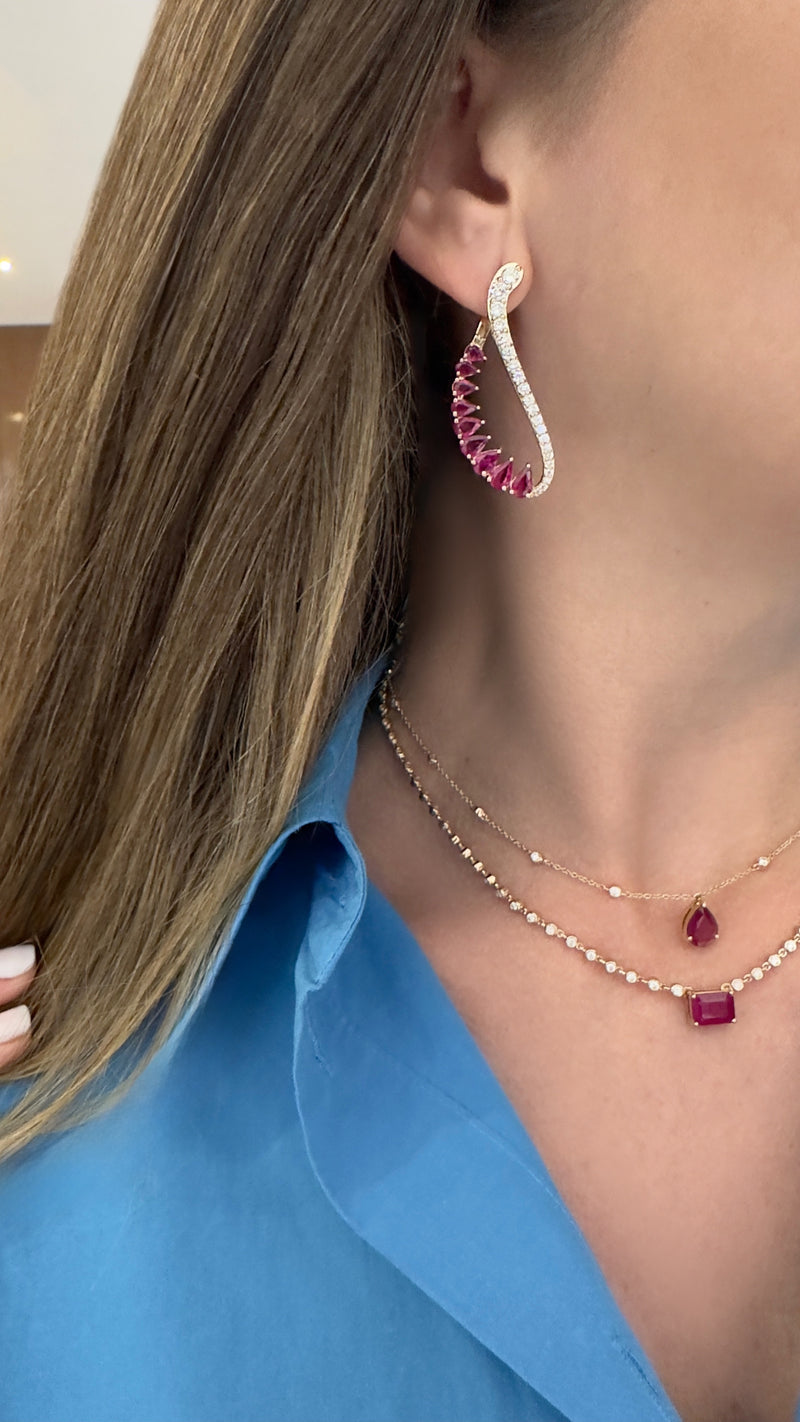 Ruby Half-Moon earrings - Brilat