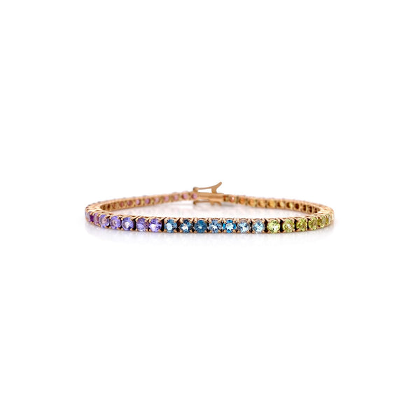 Multicolored Gemstone classic tennis bracelet