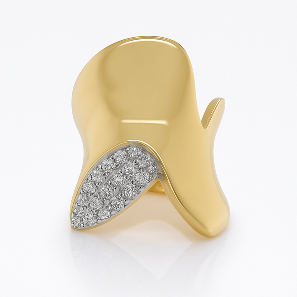 Sculpted Essence Ring in Yellow Gold - Brilat