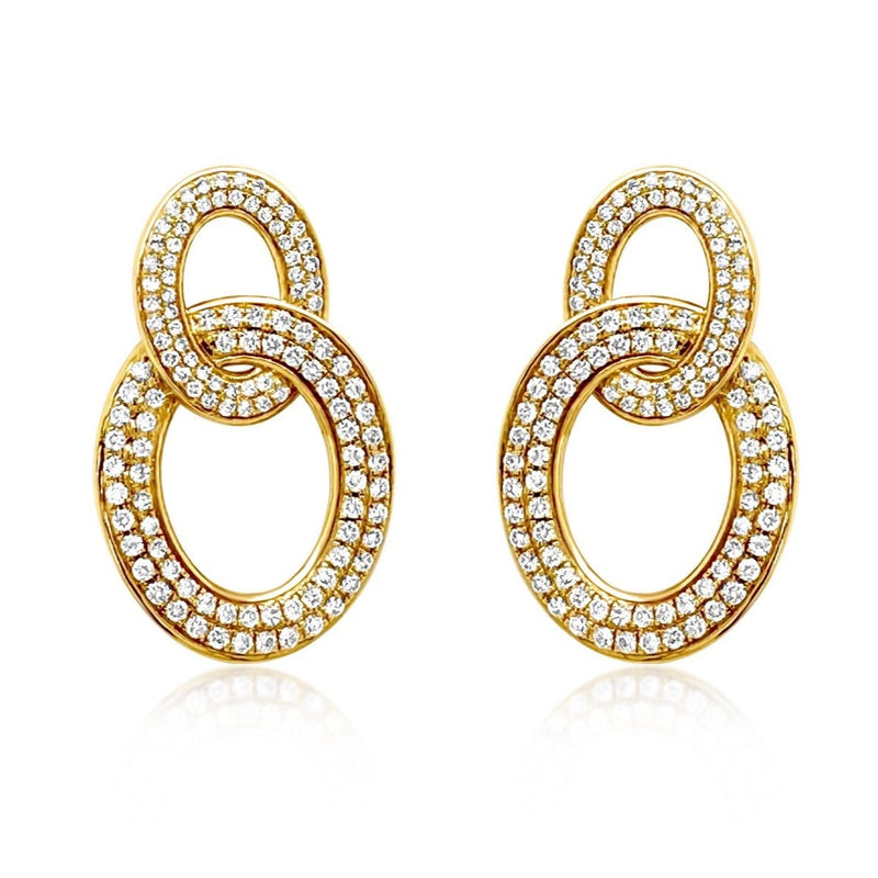 Double Link Diamond Earrings