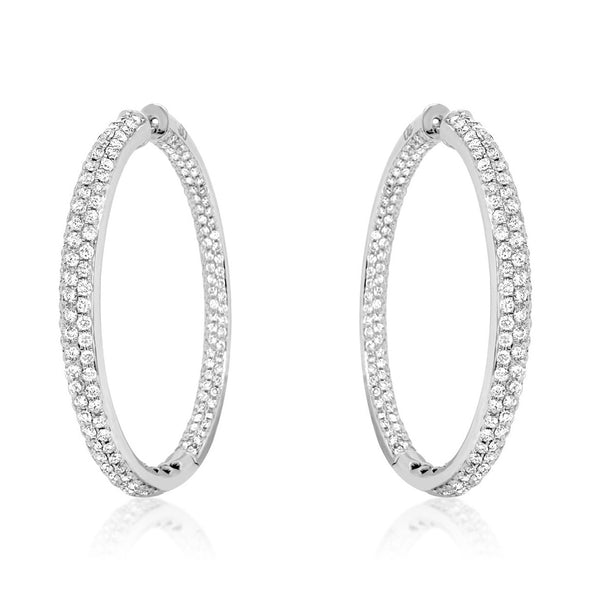 Oversized XL diamond Hoop Earrings - Brilat