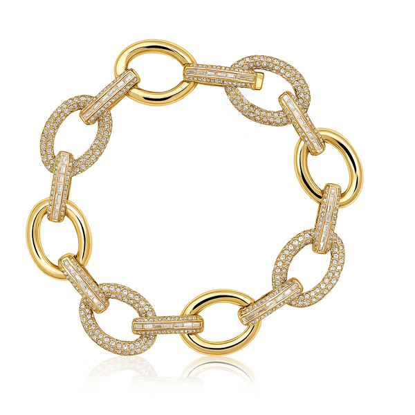 Link Diamond Yellow Gold Bracelet - Brilat