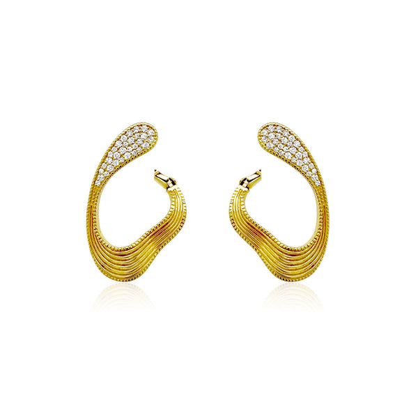 Inside out Gold dripping earrings - Brilat
