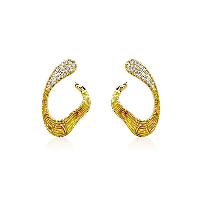 Inside out Gold dripping earrings - Brilat