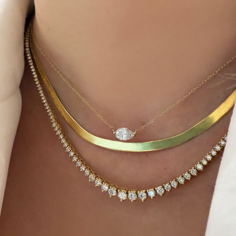 Gold Herringbone Necklace