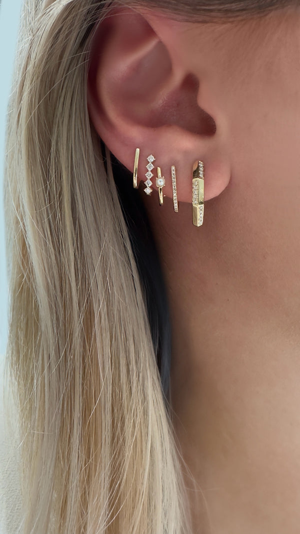 Pearl Studded Diamond Claw Earrings