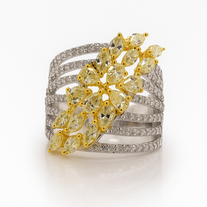 Yellow Diamond Vine Ring - Brilat