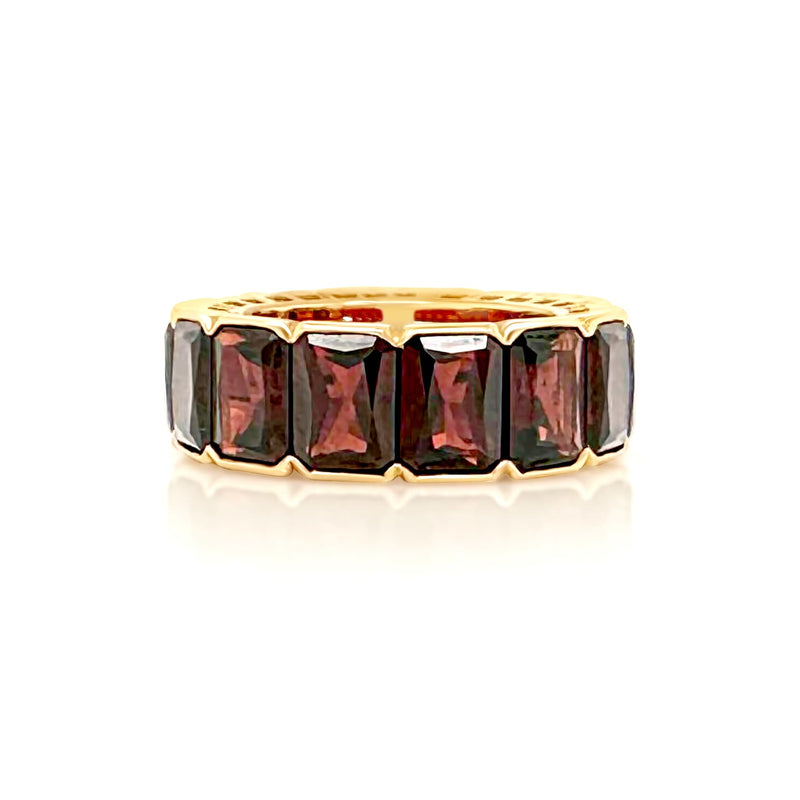 Bold Garnet Bezel Eternity Band