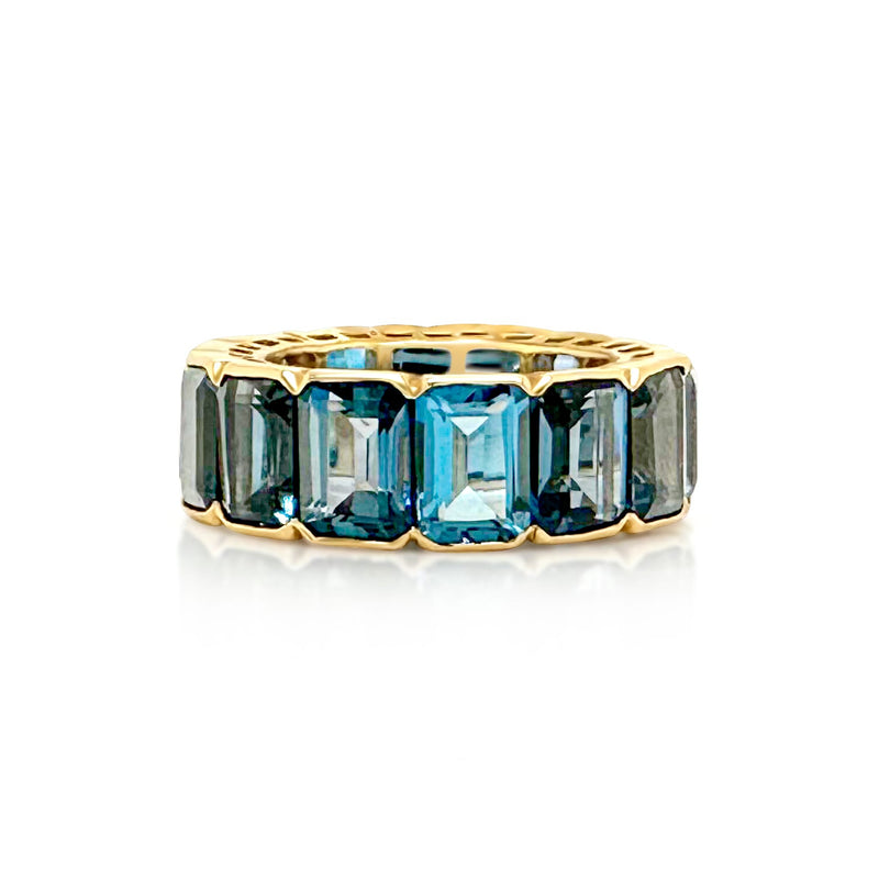 Bold London Blue Topaz Bezel Eternity Band