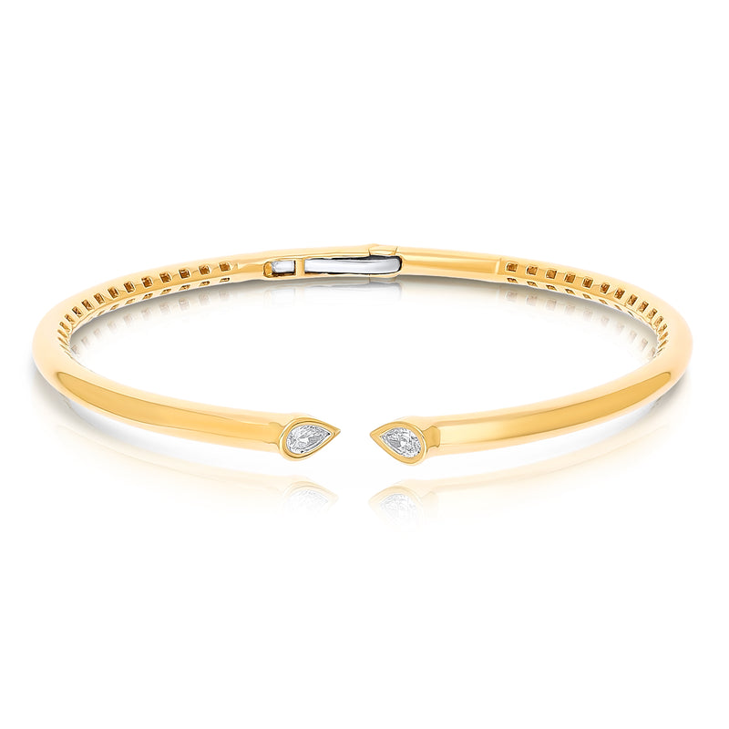 Yellow Gold Serene Bangle Bracelet - Brilat