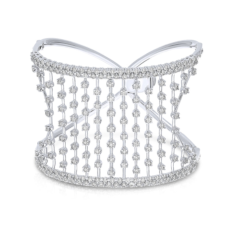 Ultra Wide Diamond Cuff Bangle - Brilat