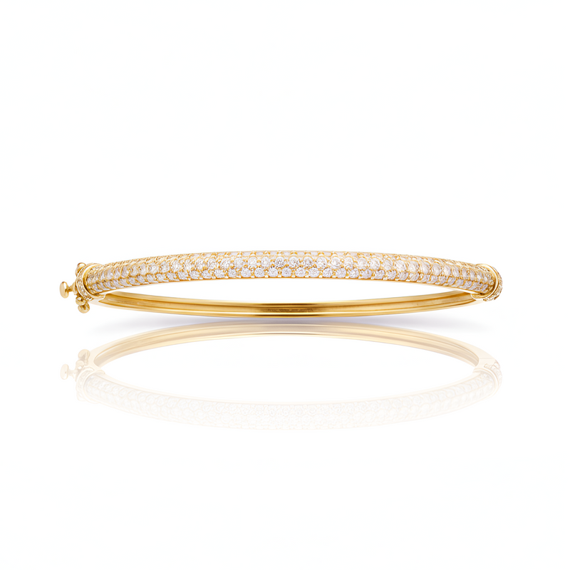Diamond Pavé Arc Bangle - Brilat