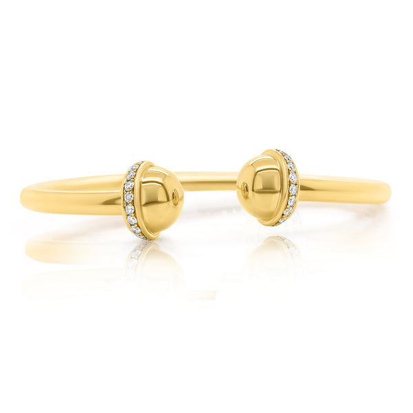 Bolted gold bangle with diamond details