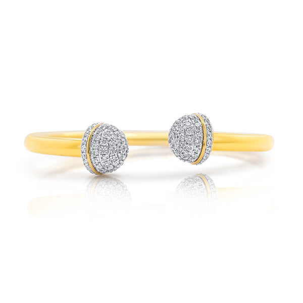 Pave & gold bangle with diamond details