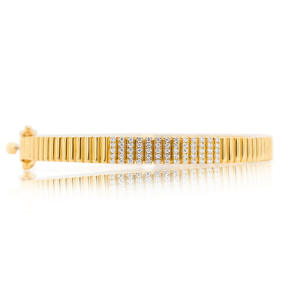 Striped Diamond Segment Bangle