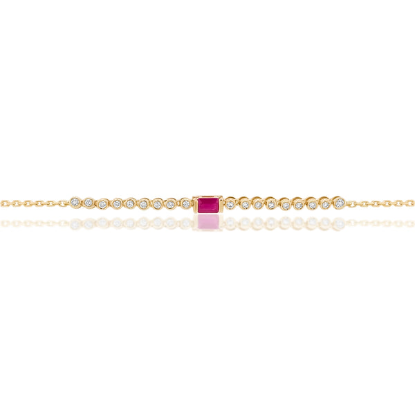 Ruby & Diamond Chain Bracelet