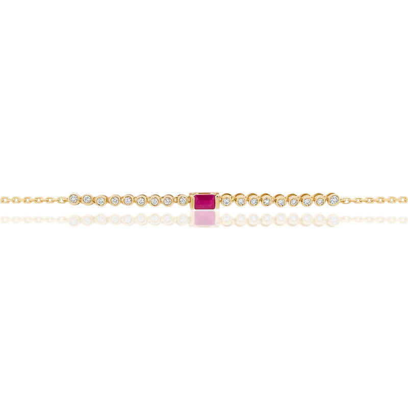 Ruby & Diamond Chain Bracelet