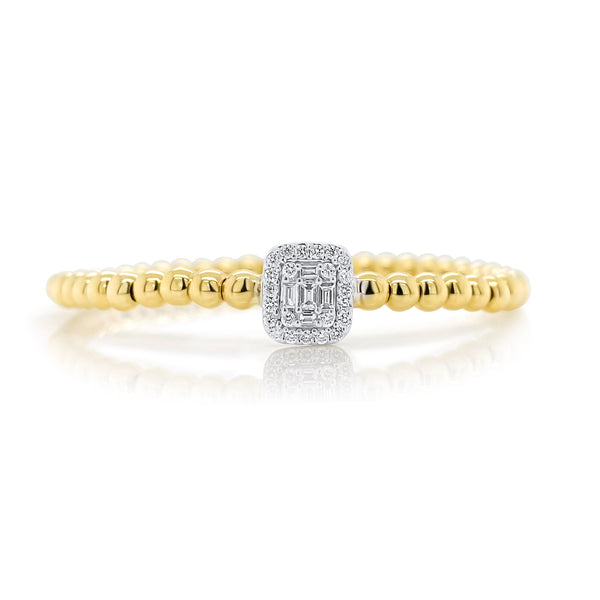 Solitaire Diamond Gold Stretch Bangle