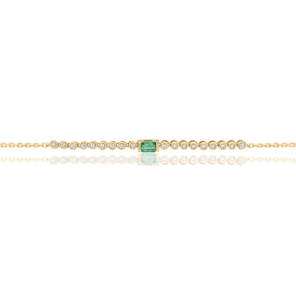 Emerald & Diamond Chain Bracelet