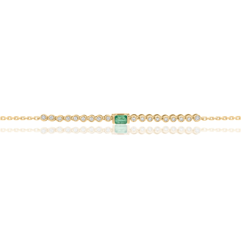 Emerald & Diamond Chain Bracelet