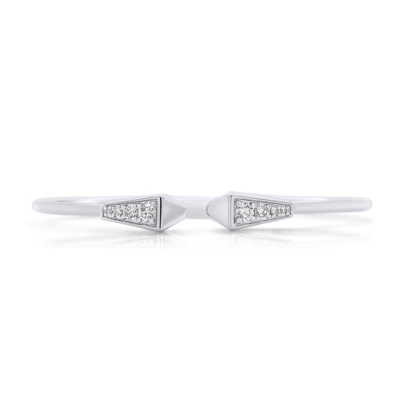Yellow Gold trillion bangle in white gold