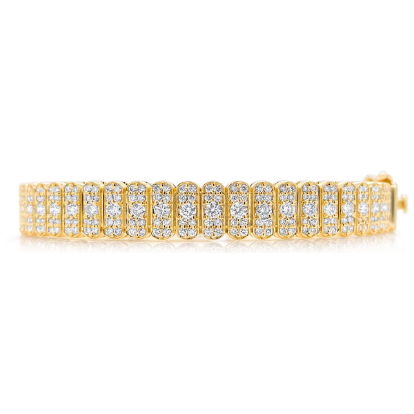 Yellow Gold & Diamond Stack Bangle - Brilat