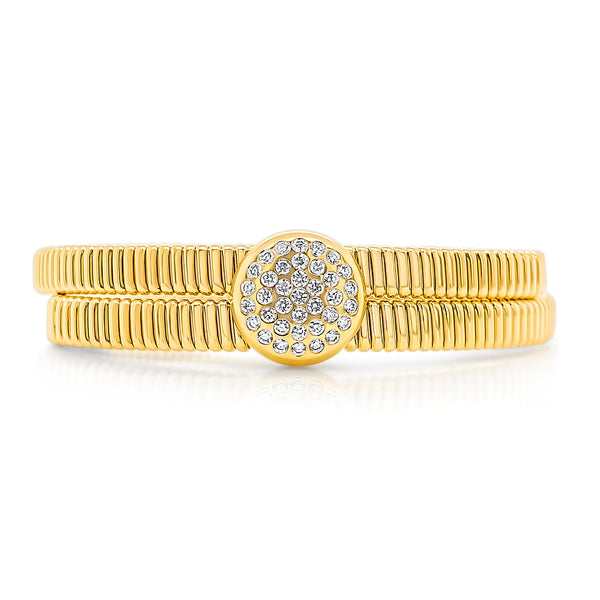 Crisscross pavé tubogas bangle bracelet - Brilat