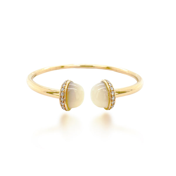 Mother of Pearl & Diamond Stacia Gold Bangle