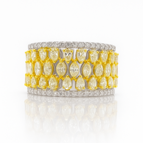 Yellow Diamond Lace Ring - Brilat