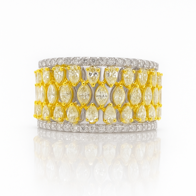 Yellow Diamond Lace Ring - Brilat