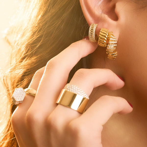 Petite Chain Hoop Earrings