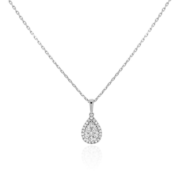 Pear Diamond Clustered Necklace