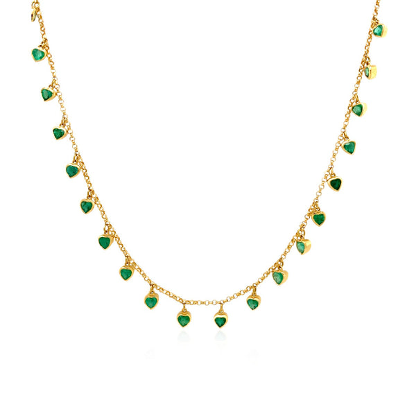 Emerald Fringe Necklace