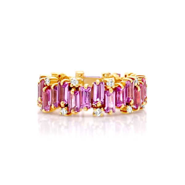 Pink Sapphire Zigzag Eternity Band