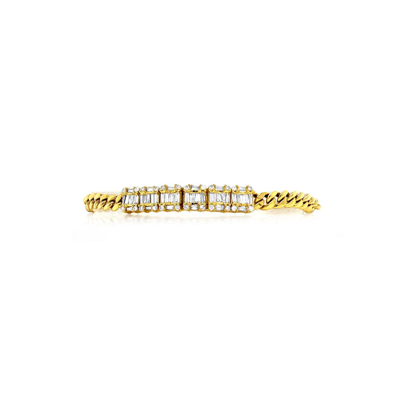 Yellow Diamond Link & Baguette bracelet - Brilat