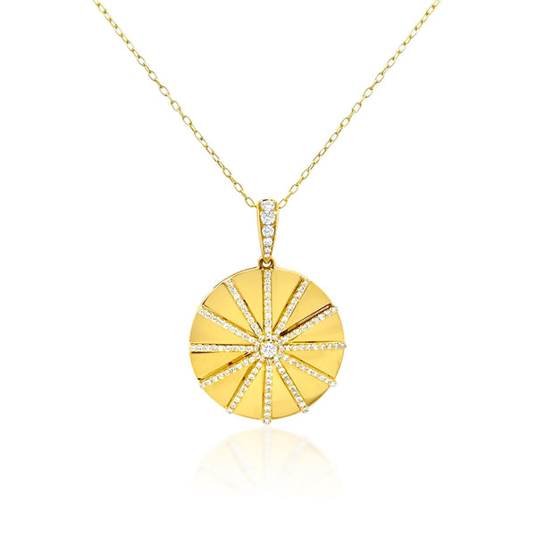 Diamond & Gold Compass Necklace - Brilat