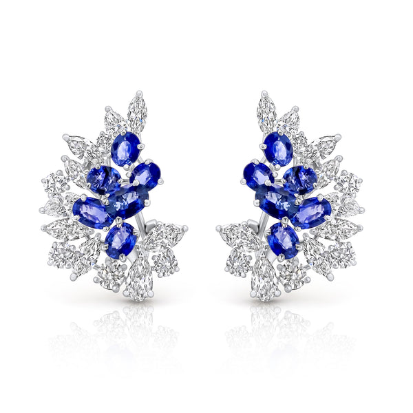 Important Sapphire Cluster earrings