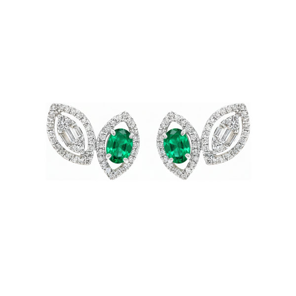 Leaf Emerald Earrings